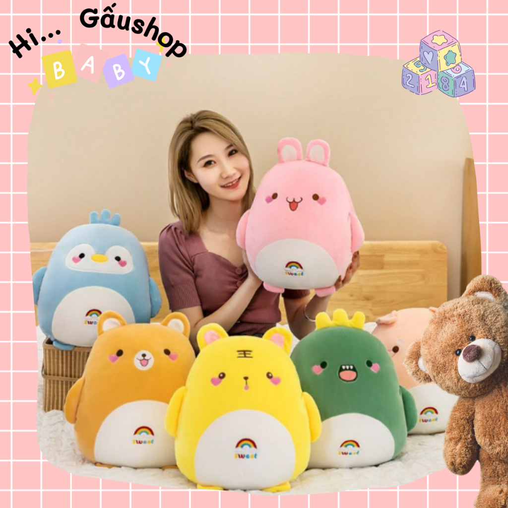Gấu bông tiện ích 5 màu - Gấu shop