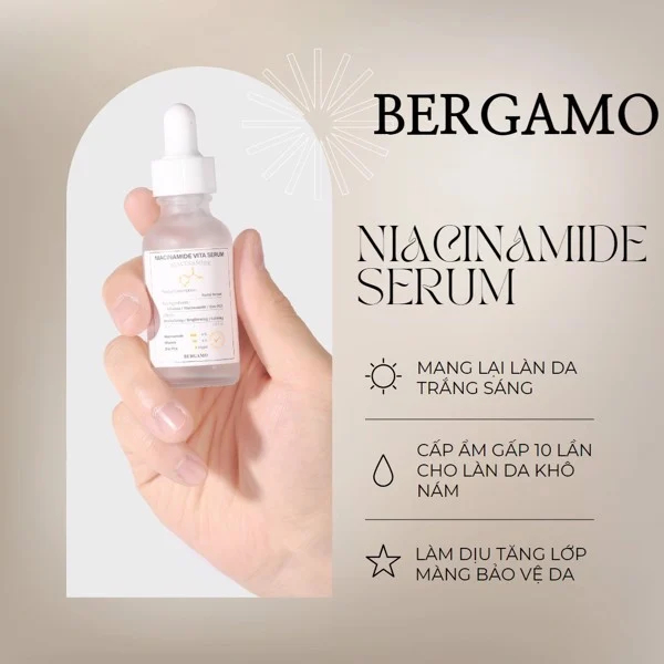Tinh Chất Giảm Mụn Ngừa Thâm Bergamo Premium Niacinamide Vita Serum 30ml Hàn Quốc shop Hong1008