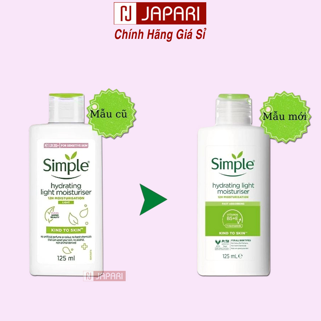 Dưỡng Ẩm Simple CHÍNH HÃNG - Kem Dưỡng Ẩm Da Mặt Simple Kind To Skin Cho Da Dầu Mụn/ Da Nhạy Cảm/ Da Khô Nam Nữ -JAPARI