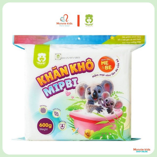 Khăn giấy khô đa năng Mipbi 260-600g, khăn vải khô cho bé sợi bông tự nhiên - Monnie Kids