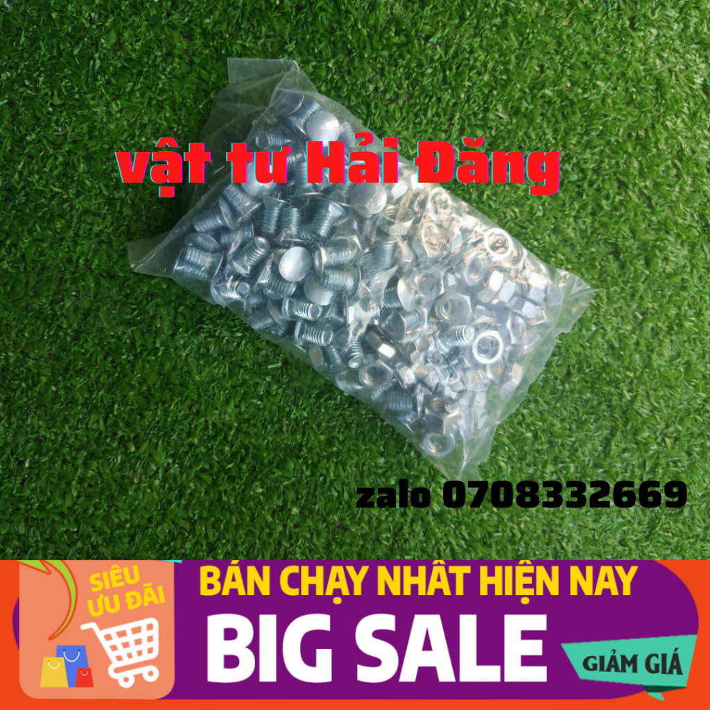 Ốc kệ sắt v lỗ màu kẽm ( Bịch 100 cái)