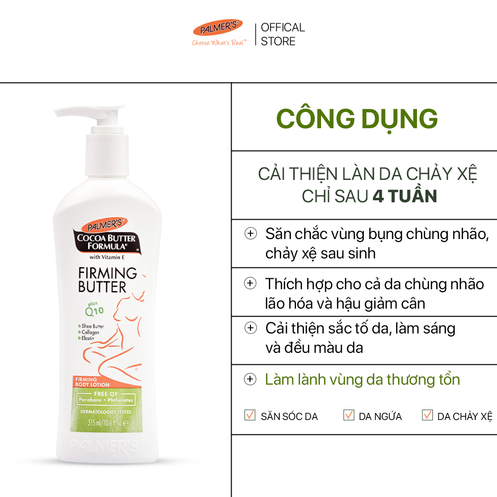 Sữa dưỡng thể làm săn chắc da sau sinh Palmer's 315ml