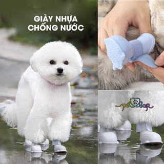 Giày cho chó mèo chất liệu silicon siêu mềm chống nước không gây đau chân