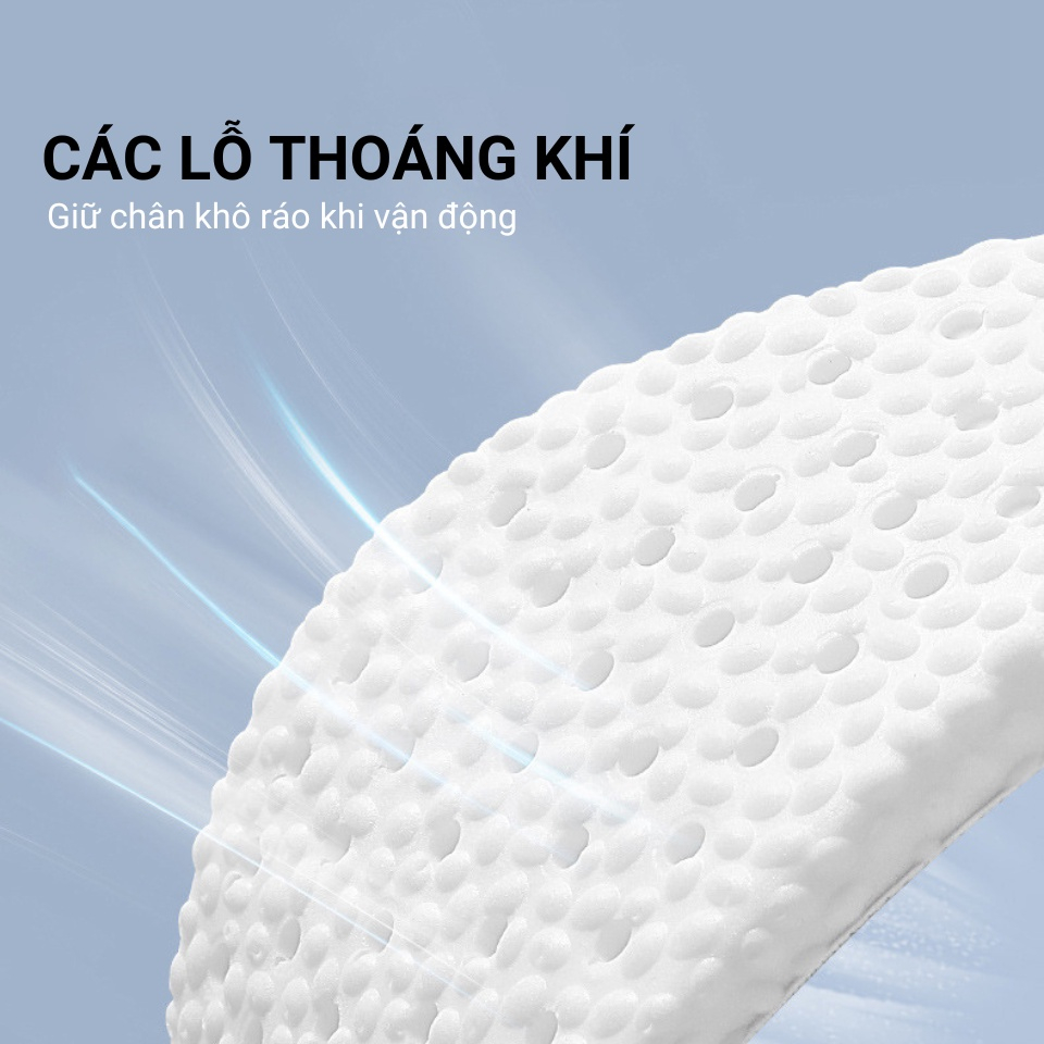 Lót Giày Thể Thao Cao Su Non-Êm Chân Nam Nữ Cao Cấp, Khử Mùi, Thoáng Khí, Ngăn Vi Khuẩn