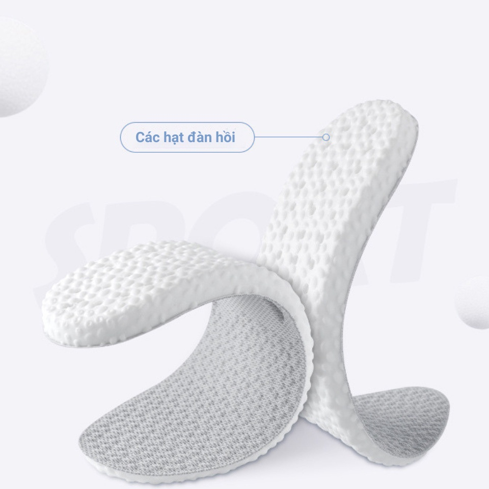 Lót Giày Thể Thao Cao Su Non-Êm Chân Nam Nữ Cao Cấp, Khử Mùi, Thoáng Khí, Ngăn Vi Khuẩn