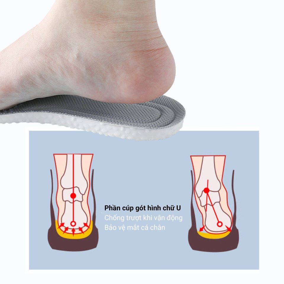 Lót Giày Thể Thao Cao Su Non-Êm Chân Nam Nữ Cao Cấp, Khử Mùi, Thoáng Khí, Ngăn Vi Khuẩn