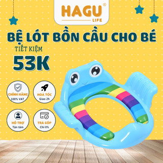 Bệt lót bồn cầu có tay vịn hình chú ếch, thu nhỏ bồn cầu cho bé ngồi vệ sinh