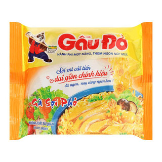 Combo 5 gói mì gấu đỏ 63g.