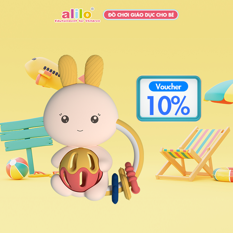 Xúc xắc gặm nướu kèm lục lạc hỗ trợ phát triển răng miệng cho bé sơ sinh Alilo Baby Rattle C1-1 - Hàng chính hãng