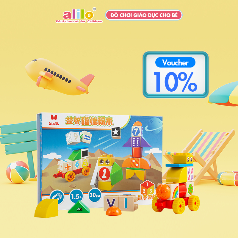 Đồ chơi lắp ráp giáo dục từ tính Logic Alilo Magnetic Building Blocks - Stack & Count M2024 (30pcs) - Hỗ trợ phát triển