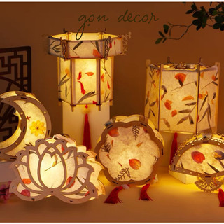 Đèn lồng trung thu DIY phong cách Trung Hoa nhiều họa tiết, trang trí tết Trung Thu cực đẹp - Gọn Decor