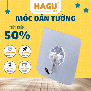 Móc treo đồ dán tường siêu bám dính bền bỉ kiểu dáng trong suốt tiện dụng