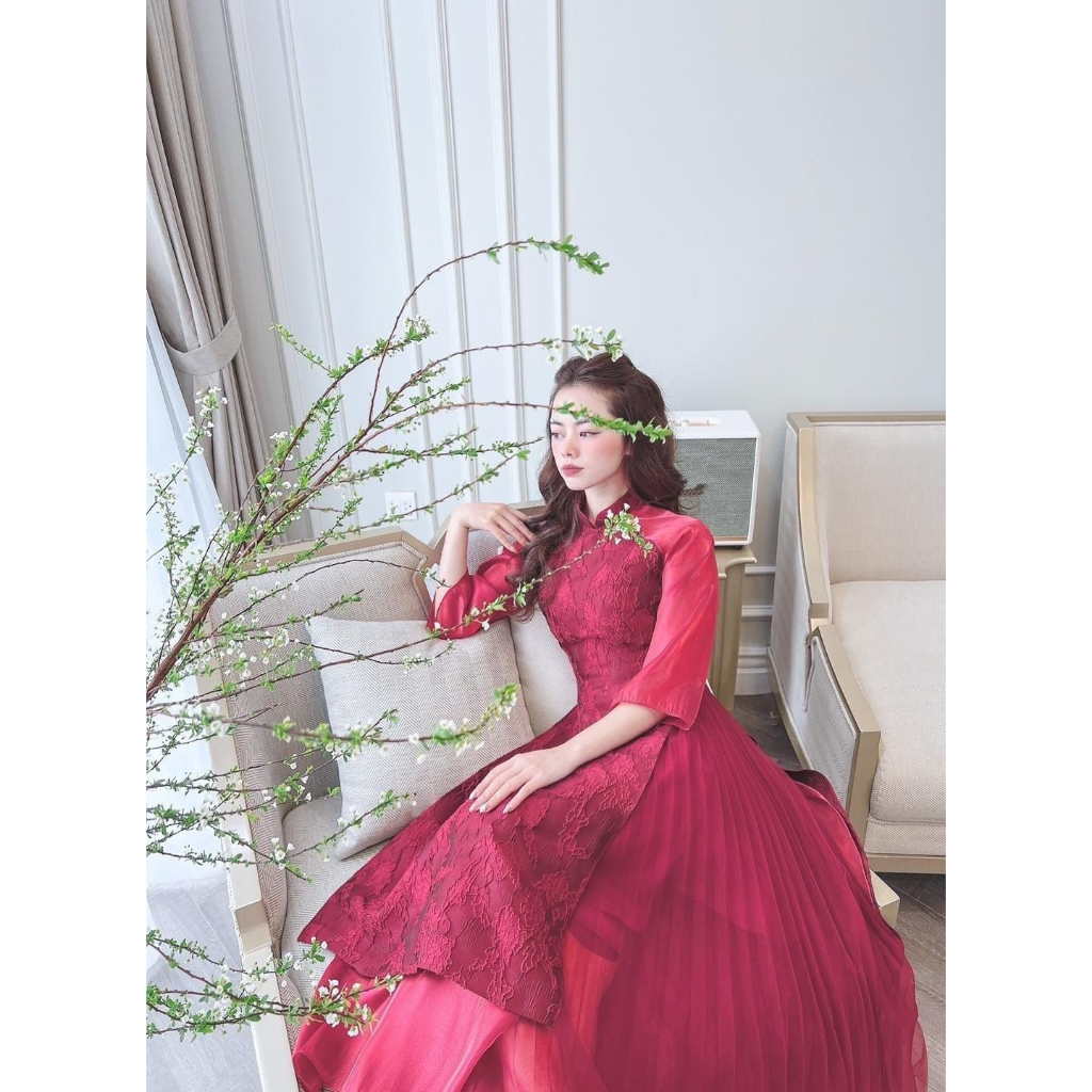 Vải Voan Tơ Ép Hoa Nổi May Váy Đầm Áo Dài