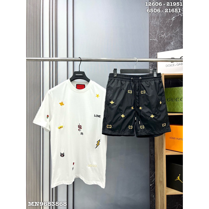 Áo thun thêu tia ong sét rắn gc icon đơn giản,áo phông thêu ong rắn hổ gc trái tim hoa cúc cao cấp