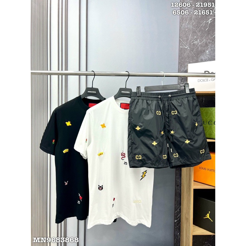 Áo thun thêu tia ong sét rắn gc icon đơn giản,áo phông thêu ong rắn hổ gc trái tim hoa cúc cao cấp