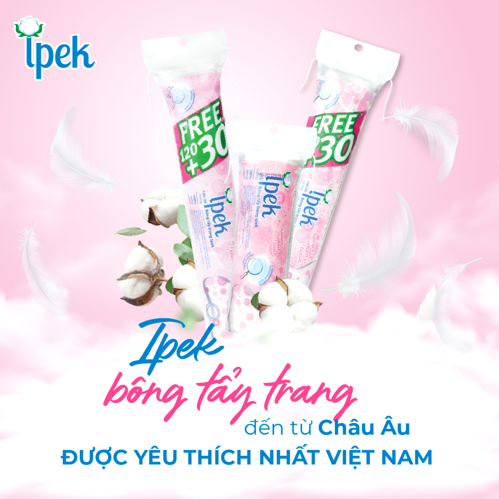 Combo 3 Bông Tẩy Trang Ipek 150 Miếng + Combo 2 Bông Tẩy Trang Aura Beauty 150 Miếng