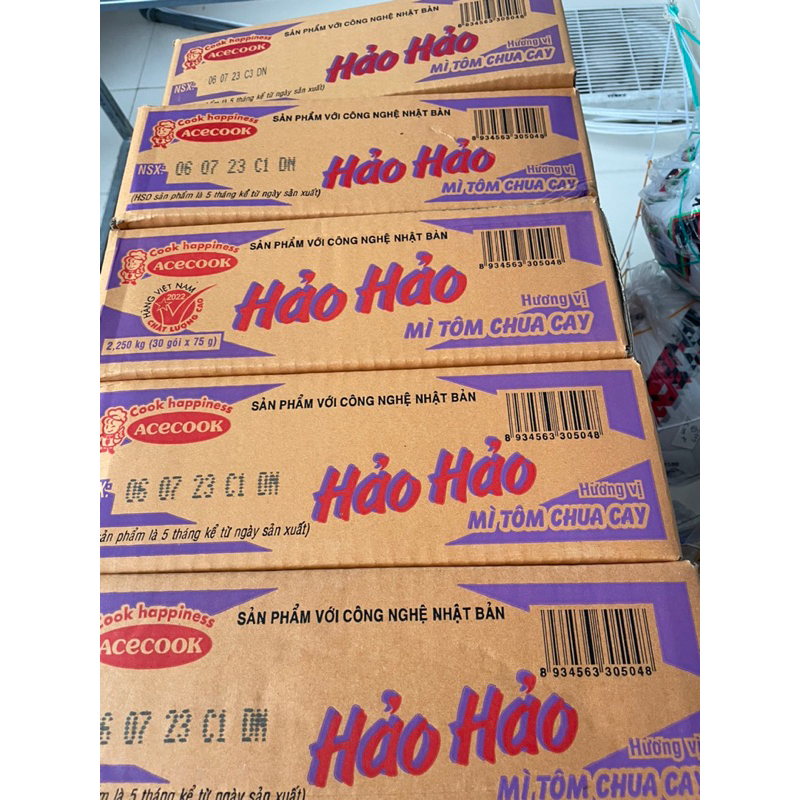 Thùng mì tôm Hảo hảo chua cay 30 gói