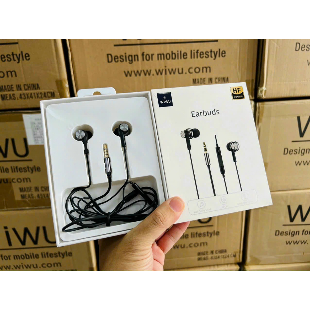 Tai nghe Wiwu Earbuds EB311 - Jack 3.5mm cho các dòng điện thoại samsung oppo Huawei vivo Oppo