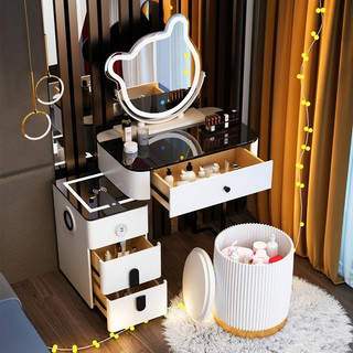 Bàn trang điểm cao cấp, thông minh kèm sạc không dây, loa bluetooth, gương led cảm ứng, hàng nhập khẩu - mộc decor68