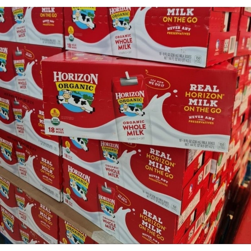 Thùng 18 Hộp Sữa Tươi Horizon Nước Horizon Organic Whole Milk cho bé từ 12 tháng tuổi 236ml/hộp của Mỹ