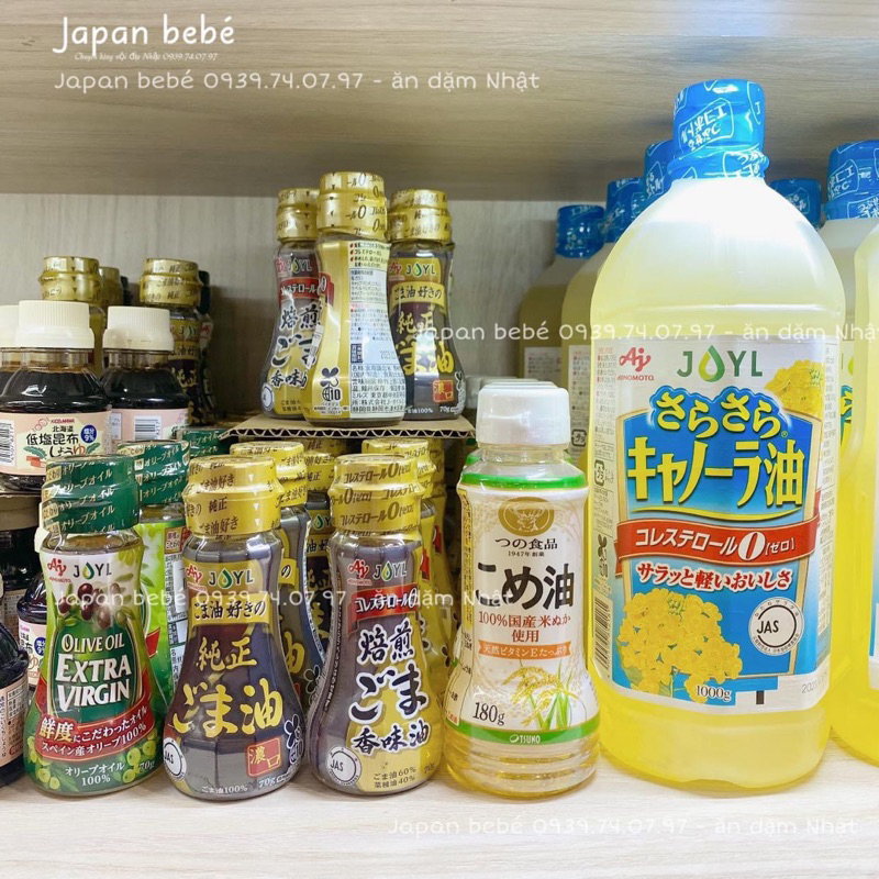 Dầu Oliu, dầu mè Ajinomoto Nhật, cho bé ăn dặm chai 70gr
