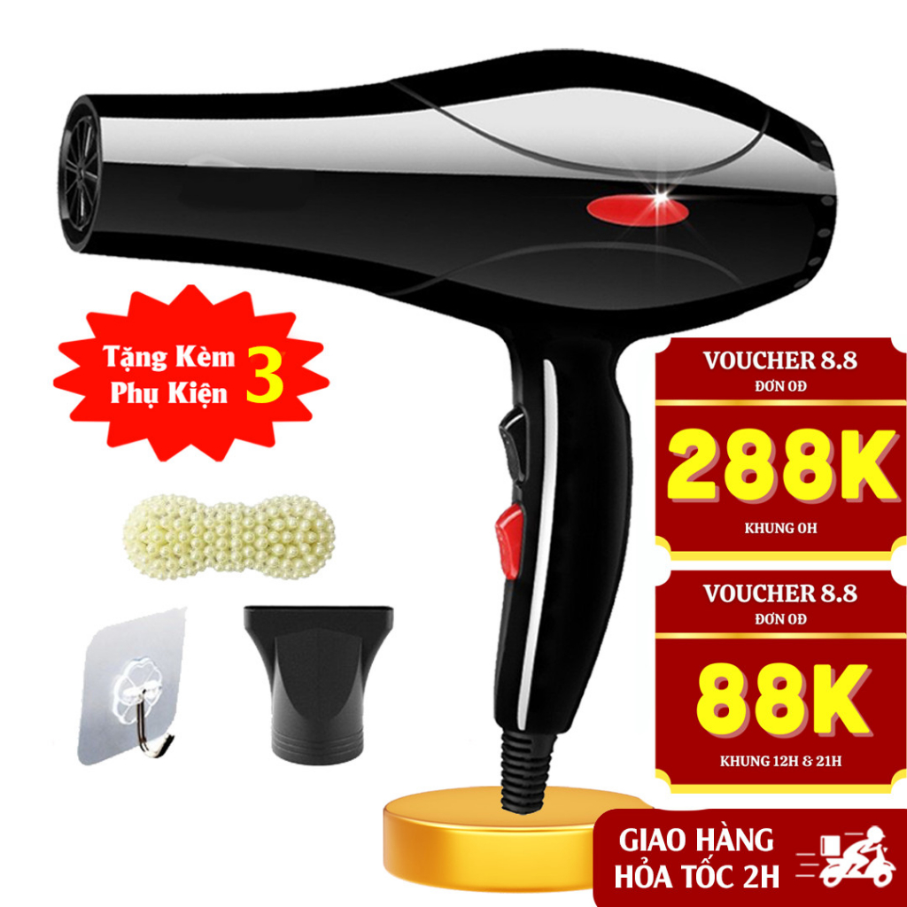 Máy sấy tóc công suất lớn tạo kiểu chính hãng , máy khò tóc 2 chiều nóng lạnh 2200w bảo hành 12 tháng.