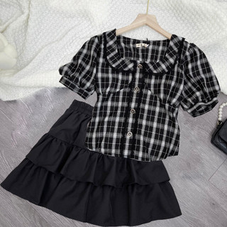Áo Bigsize Nữ Mập Fashion Áo Kiểu Bigsize Chân Váy  Tầng Thiết Kế Thon Gọn Thích Hợp Đi Chơi Đi Tiệc Đủ Size 50-85kg