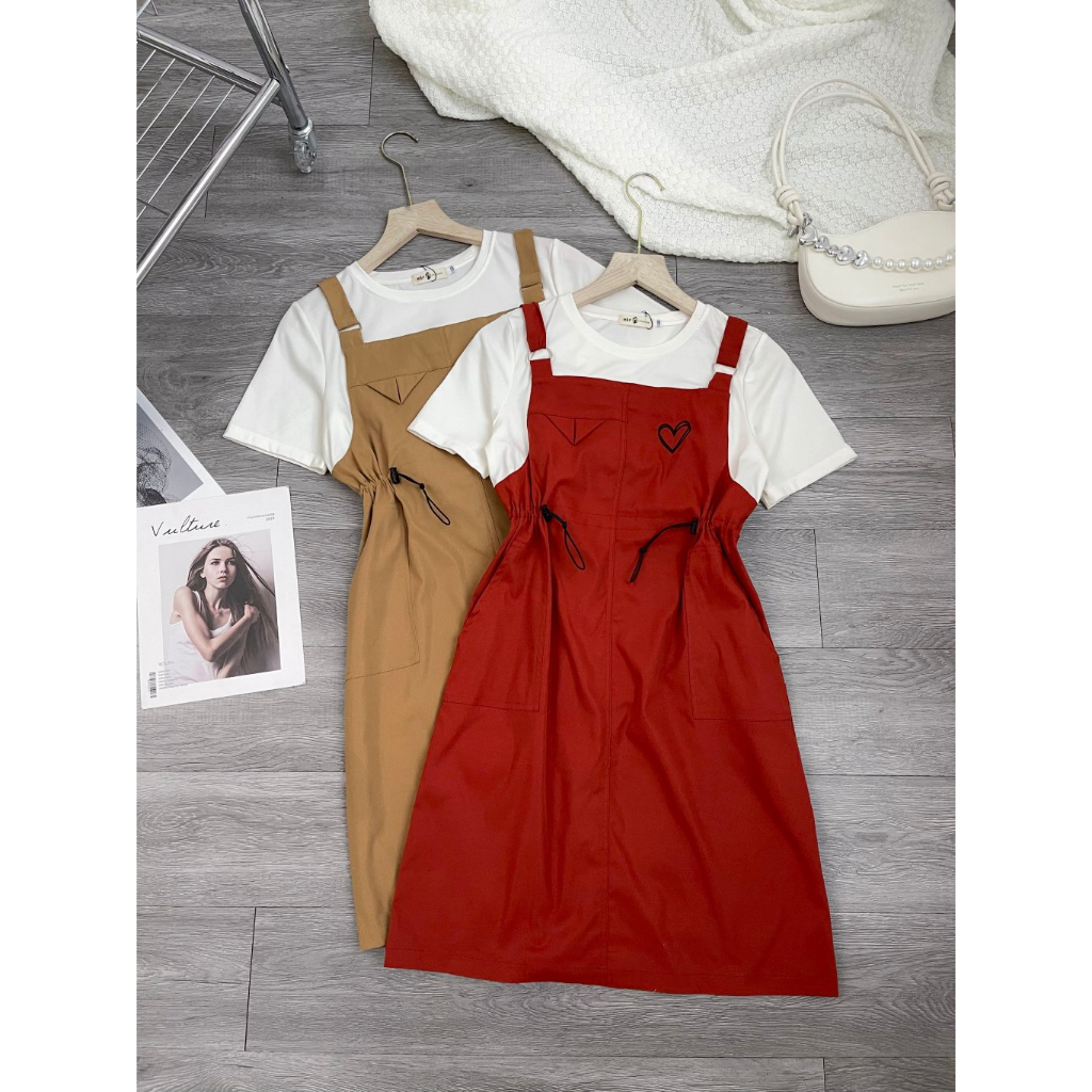 Đầm Bigsize Nữ Mập Fashion Đầm Bigsize Gỉa Yếm Thiết Kế From Suông Năng Động Trẻ Trung Tôn Dáng Đi Làm Đi Chơi DA0030