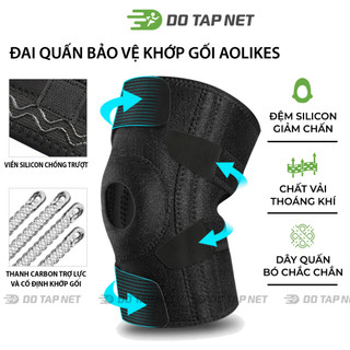 Đai Quấn Bảo Vệ Đầu Gối Aolikes Với Lớp Silicon Hỗ Trợ Chống Trượt, Giảm Chấn Thương Thể Thao