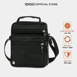 Túi đeo chéo nam da thật ngăn trước vạt chéo idigo mb1 - 6019