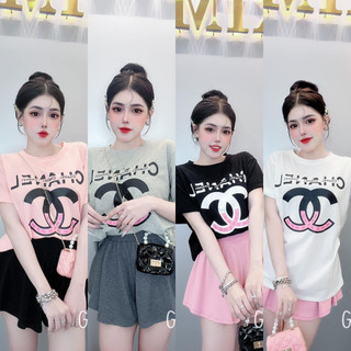 Set das đẹp áo tay ngắn form rộng mix quần đùi lưng thun siêu xinh