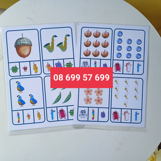 Học liệu đếm số và khoanh tròn đáp án đúng Number block Tặng bút xoá được