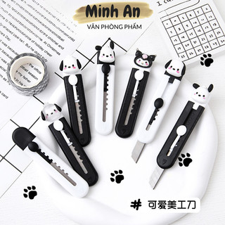 Dao rọc giấy dễ thương tone màu đen trắng chủ đề Kuromi siêu hot, đẹp lạ mắt