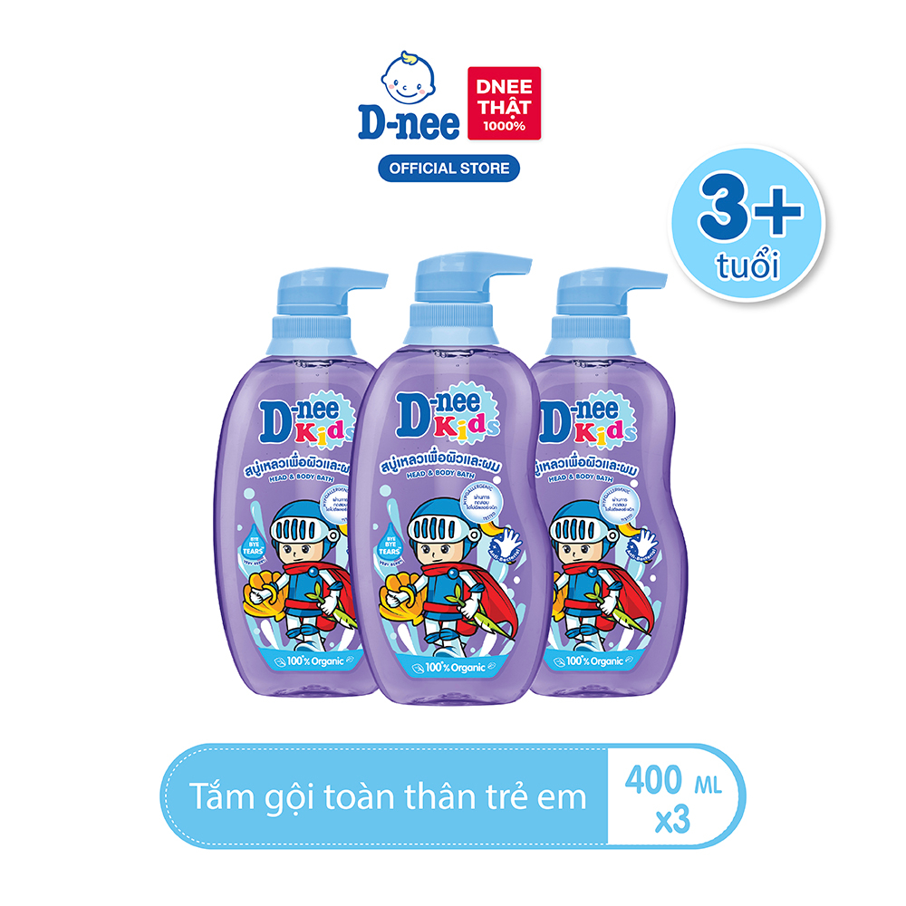 Combo 3 Tắm gội toàn thân trẻ em (>3 tuổi) D-nee 400 ML/Chai - Very Berry