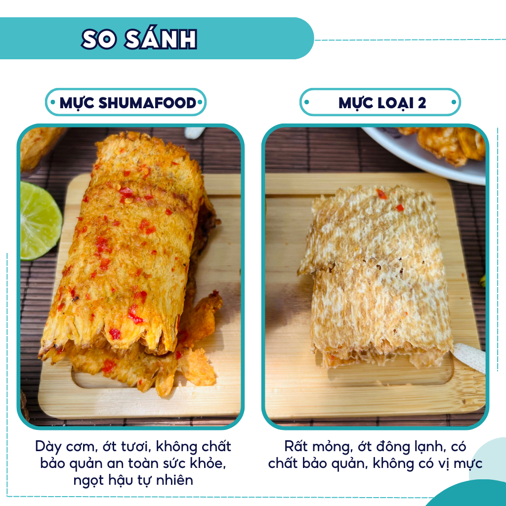 Mực cán tẩm gia vị nha trang SHUMAFOOD dày cơm dai ngon ngọt hậu