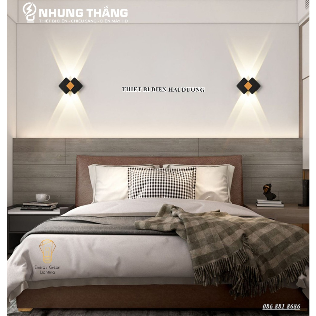 Nhiều Mẫu - Đèn Hắt Tường Chống Nước 2 Đầu Chiếu Sáng DT-02119 - Thân Nhôm - Chip Led Siêu Sáng - Bảo Hành 1 Năm