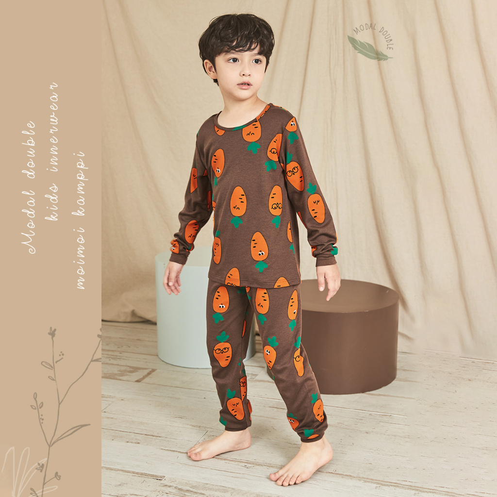 Đồ bộ tay dài quần áo thun cotton mịn dáng rộng  mặc nhà mùa đông cho bé gái  và bé trai Unifriend Hàn Quốc U2023-40