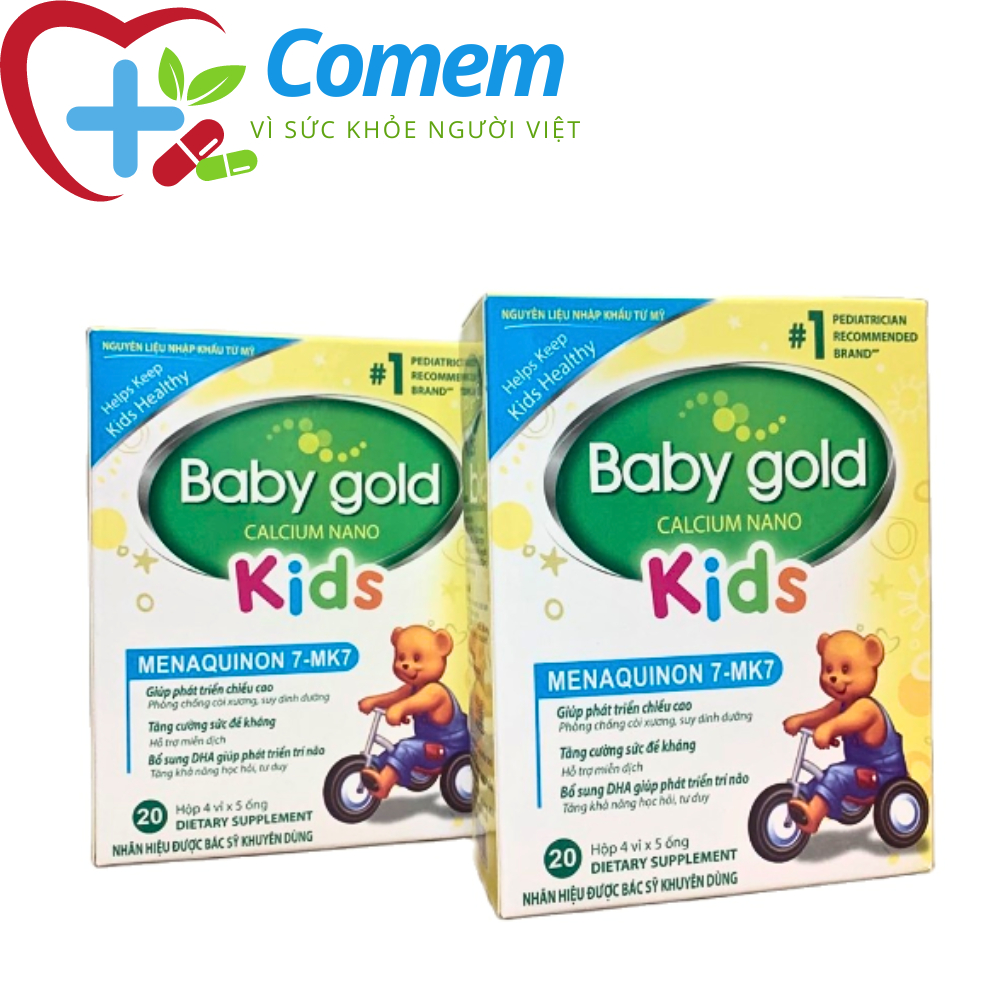 Baby gold kids Calcium nano bổ sung canxi nano, DHA giúp tăng cường sức đề kháng, phát triển chiều cao và trí não