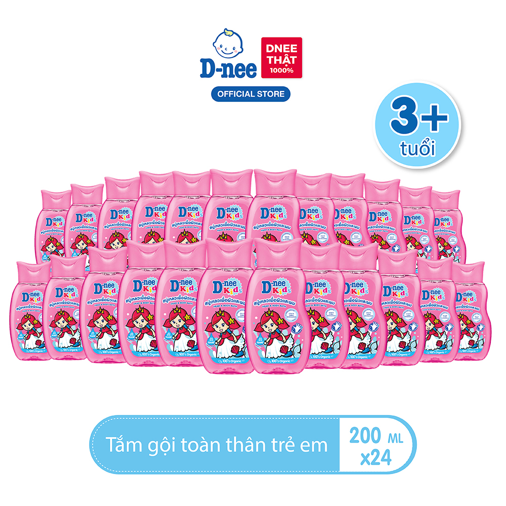 Combo 24 Tắm gội toàn thân trẻ em (>3 tuổi) D-nee 200 ML - Berry Cherry