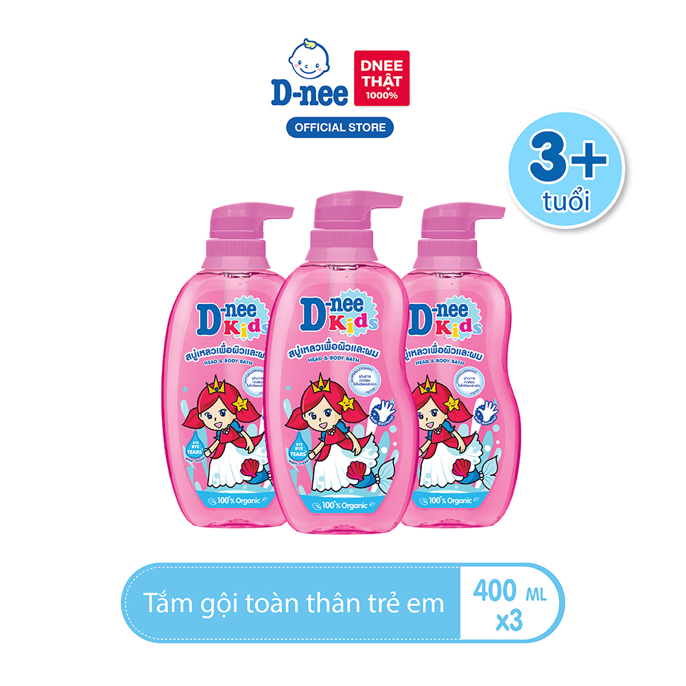 Combo 3 Tắm gội toàn thân trẻ em (>3 tuổi) D-nee 400 ML - Berry Cherry