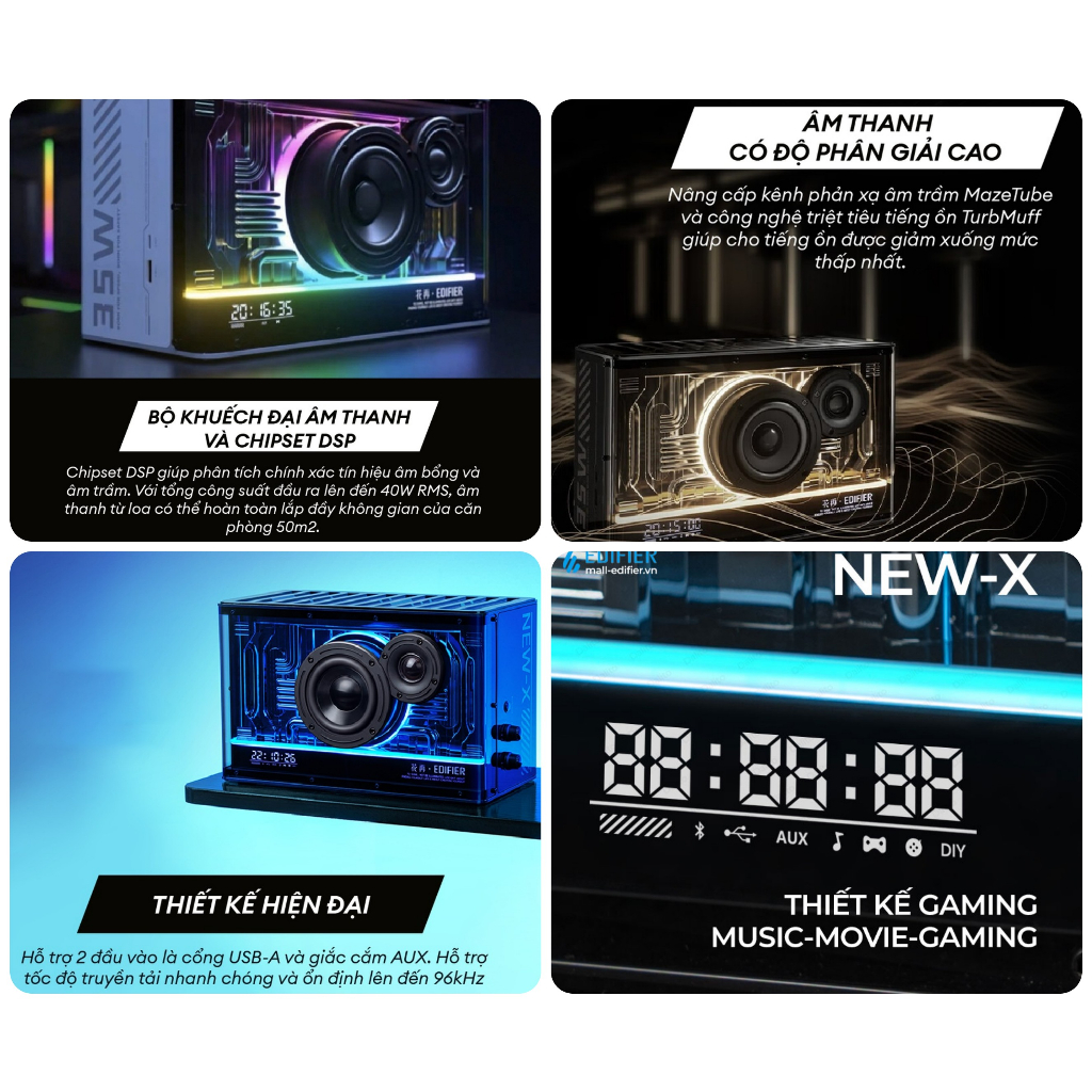 Loa Hi-Fi Bluetooth 5.3 Edifier QD35 series | Chipset DSP | Tabletop Speaker 40W | Bảo Hành 12 Tháng