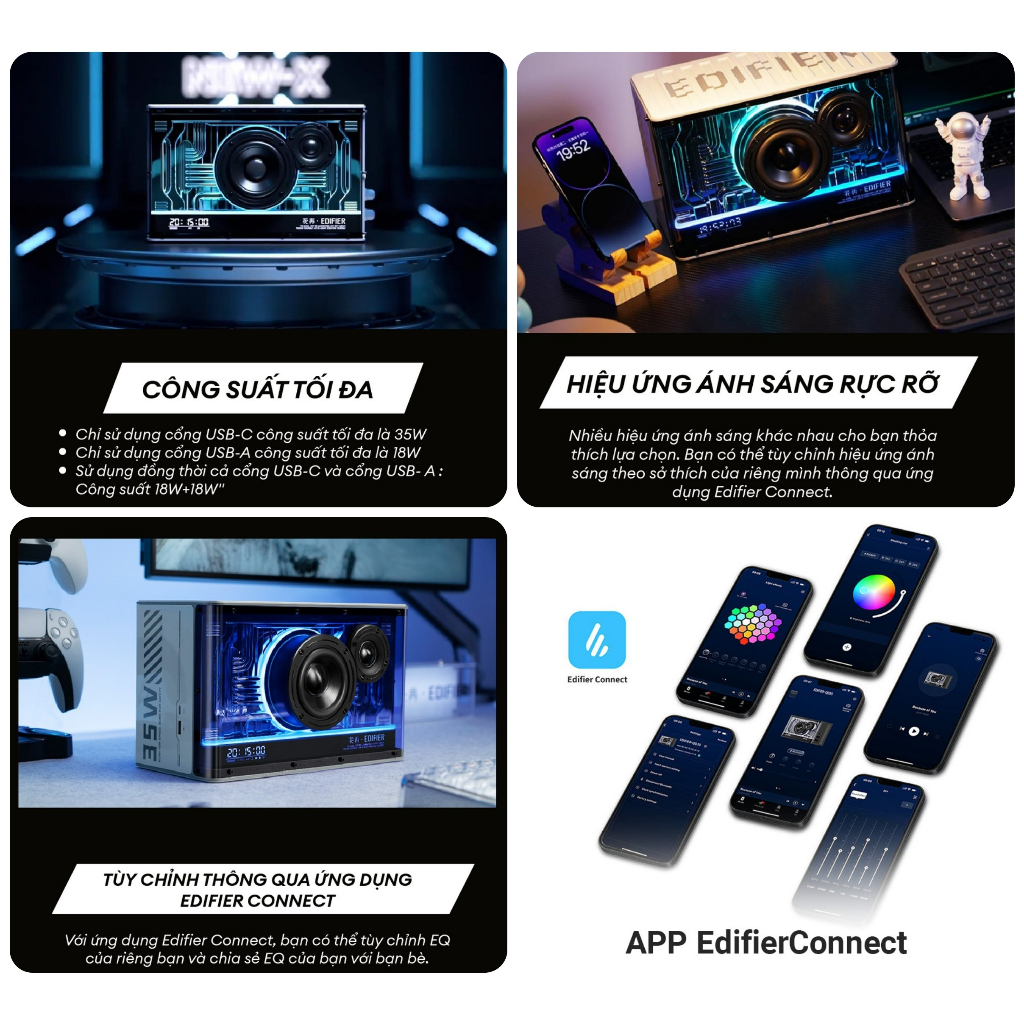 Loa Hi-Fi Bluetooth 5.3 Edifier QD35 series | Chipset DSP | Tabletop Speaker 40W | Bảo Hành 12 Tháng