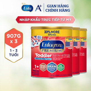 Bộ 3 Sữa Bột Dinh Dưỡng Enfagrow Premium Toddler 907g/Lon