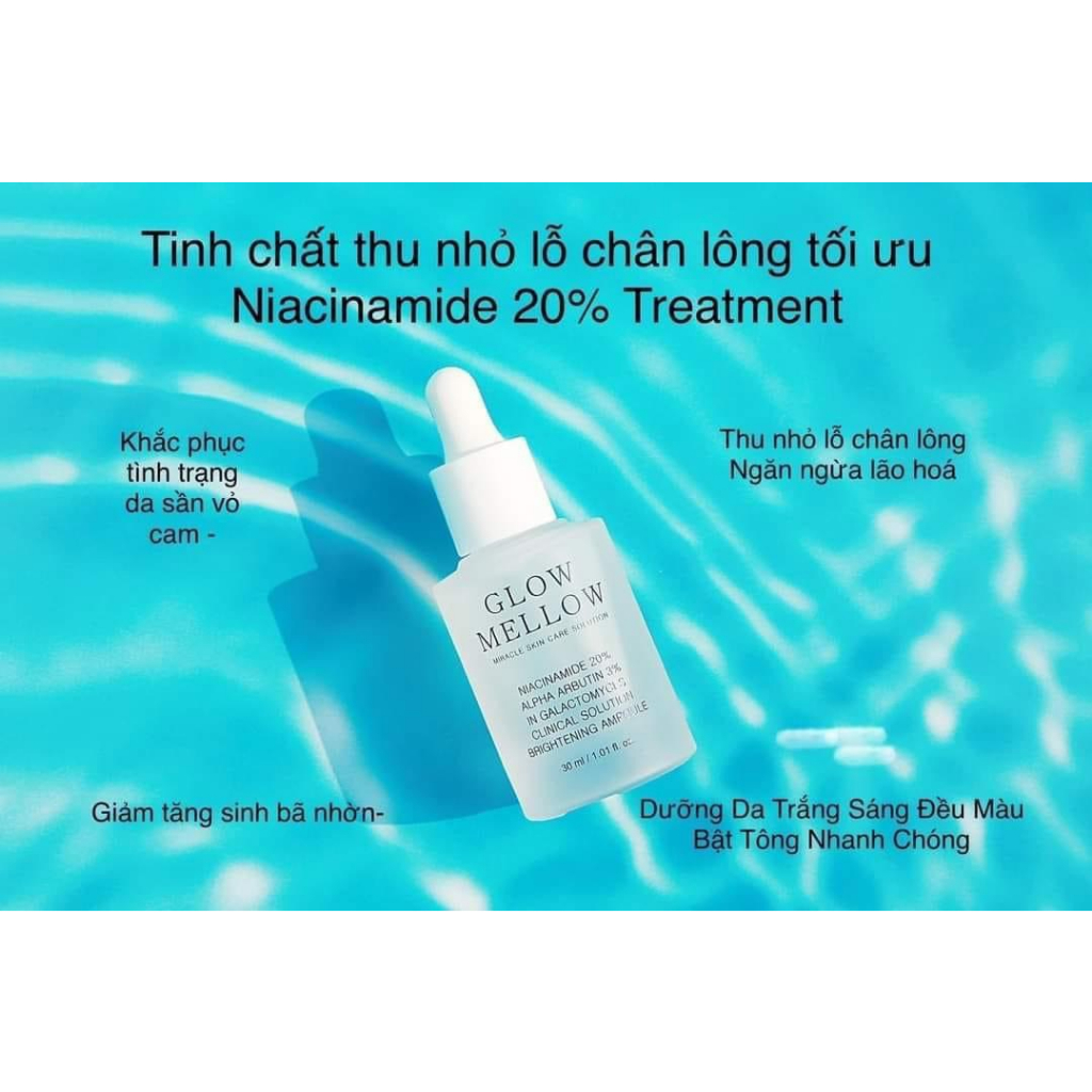Tinh chất Serum GLOW MELLOW NIACIAMIDE 20% ARBUTIN 3% FULL 30ML