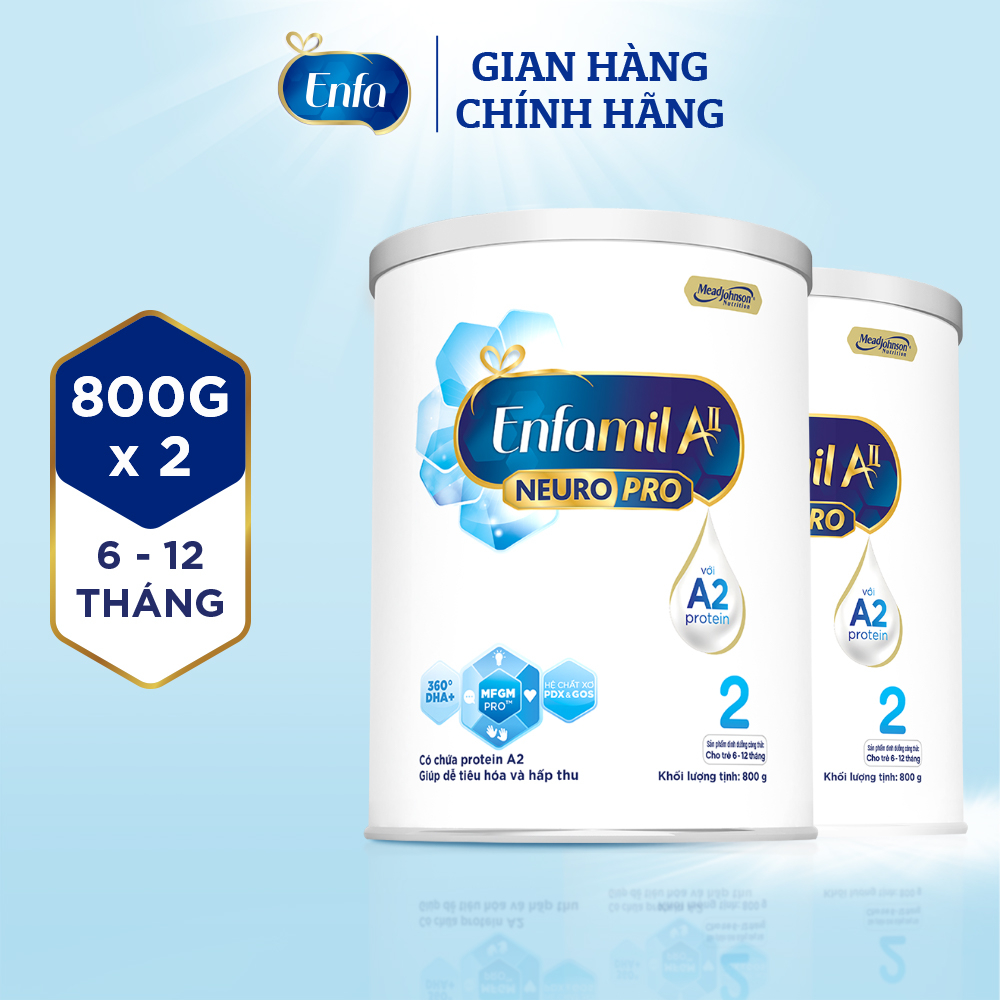 V Bộ 2 lon Sữa Bột Enfamil A2 Neuropro 2 800g lon