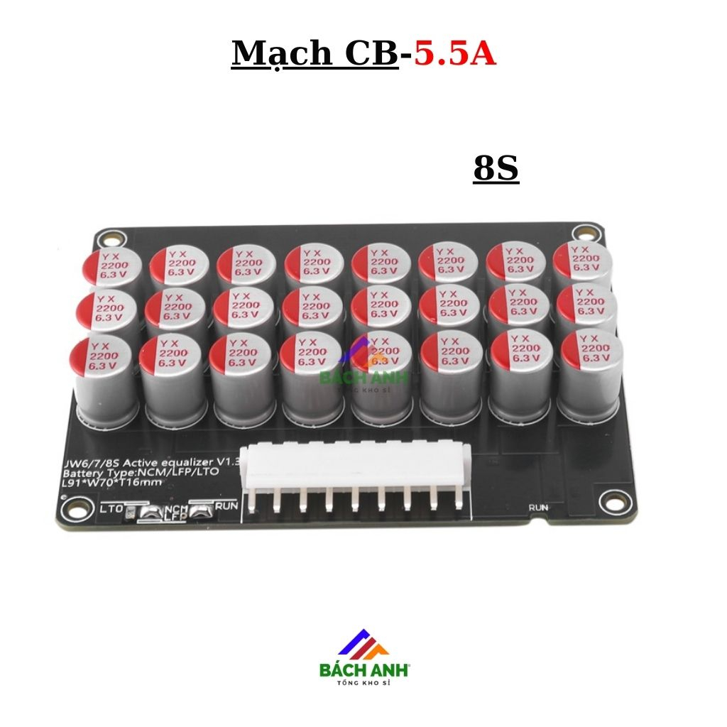 Mạch cân bằng pin Lithium, Lifepo4 5.5A - 4S, 8S, 16S