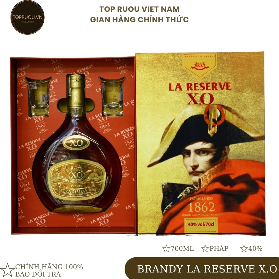 Rượu Brandy XO TOP RƯỢU - La Reserve XO 700ml - hàng thật - giao nhanh