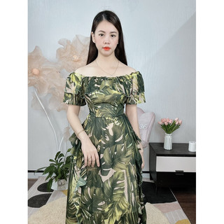 Váy maxi hoa cao cấp dáng thiết kế siêu đẹp tơ lót lụa sang lắm