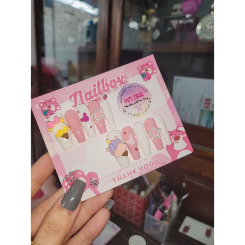Nailbox kem hồng cute