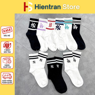 Vớ tất mlb cổ cao phù hợp cho cả nam và nữ họa tiết monogram cao cấp cotton thoáng khí